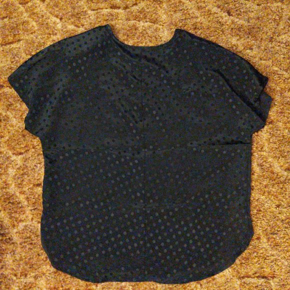 Cassino Black Polka Dot Cap Sleeve Blouse with shoulder pads - Picture 5 of 7